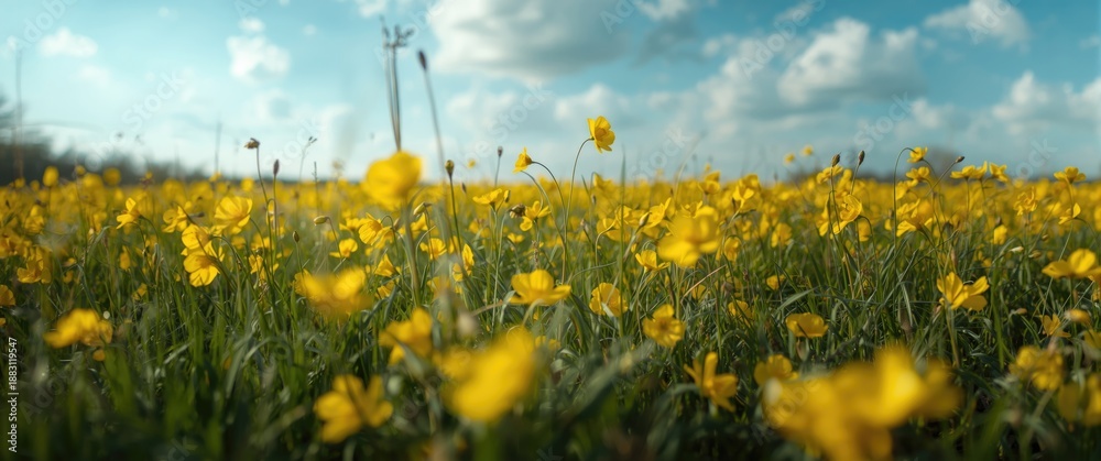 Obraz premium A sunny day among spring flowers