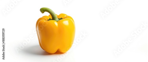 Isolated yellow bell pepper on white background, organic vegetable, green, healthy food, cooking ingredient © The 2R Artificiality