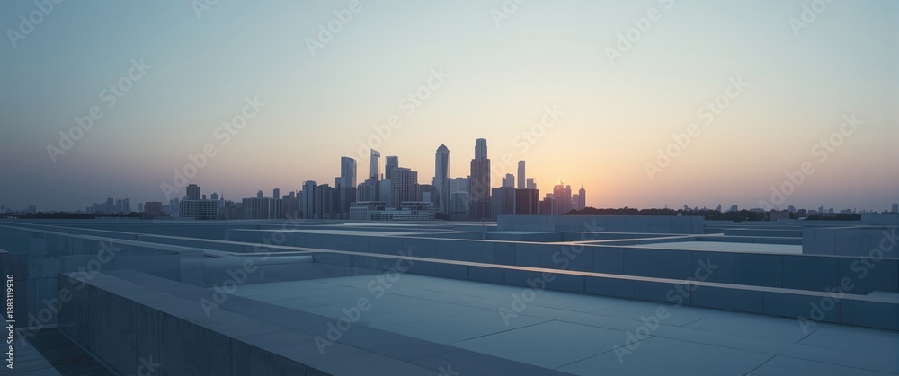 Obraz premium Contemporary city architecture featuring abstract patterns