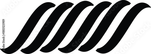 Black Abstract Wave Logo Vector Illustration Isolated on White Background for Corporate Branding Water Identity Flowing Energy and Modern Design