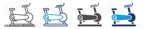 stationery bike icon set multiple style