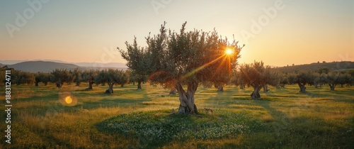 Panel kuchenny z motywem South Italy, Puglia: classic olive tree cultivation