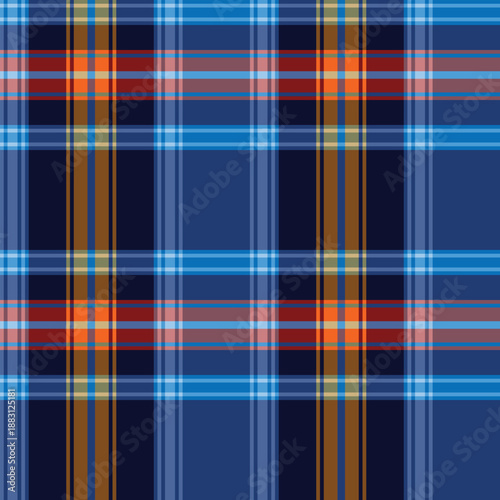 Red yellow dark blue flannel pattern
