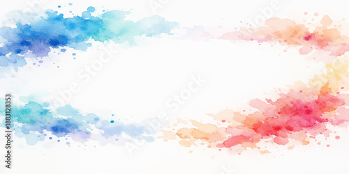 Vibrant abstract watercolor background featuring colorful paint splashes and artistic ink stains on a grunge paper texture vector illustration with pink design elements and brush strokes