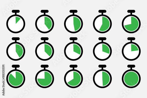 Collection of stopwatch with different time intervals