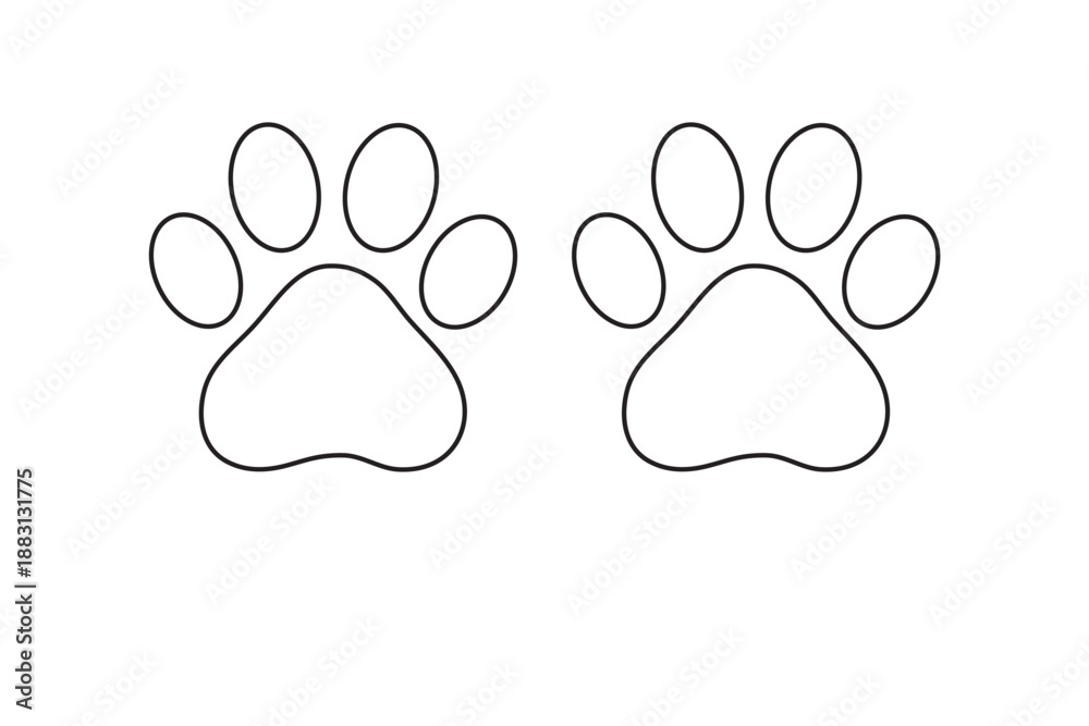 Obraz premium Paw print of dog isolated on transparent background. cat paw print. cat walk foot print. Paw print of dog PNG