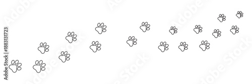 Paw print of dog isolated on transparent background. cat paw print. cat walk foot print. Paw print of dog PNG