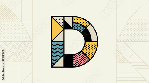 D typography, D letter, D logo