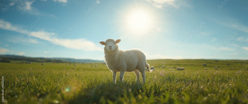 Fototapeta premium Look at the White Sheep