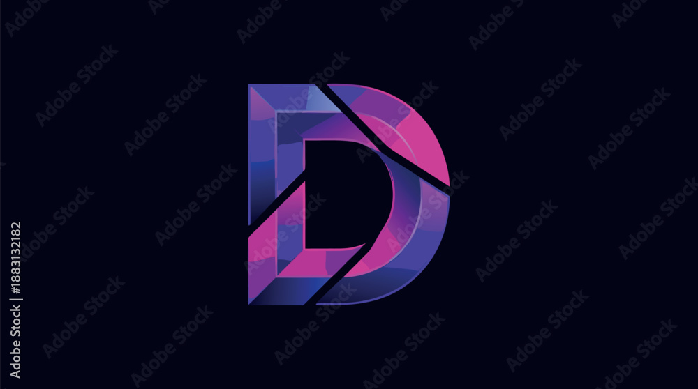 Fototapeta premium D typography, D letter, D logo