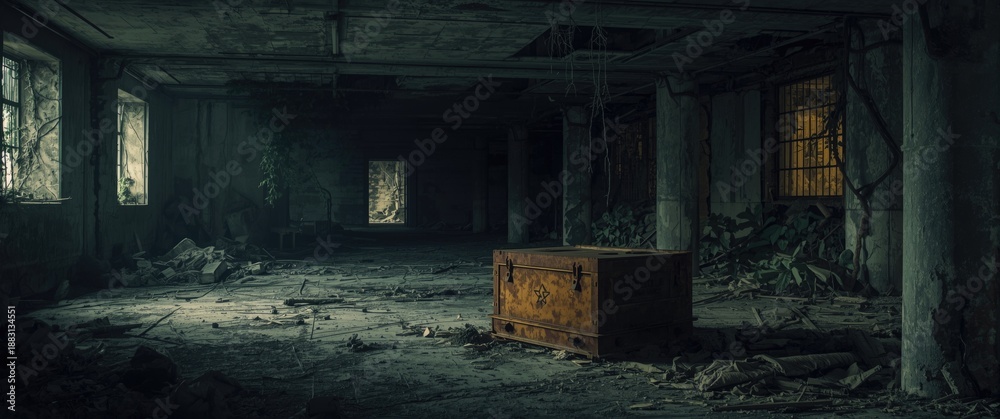 Fototapeta premium Abandoned subterranean storage in a Soviet military installation