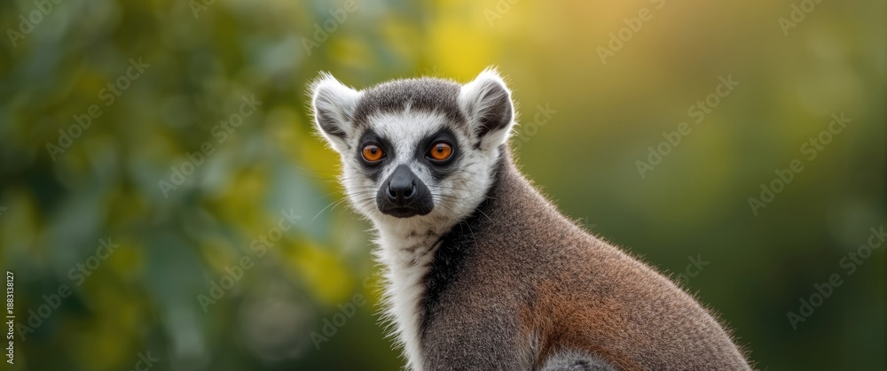 Obraz premium Nature and wildlife shot featuring a ring-tailed lemur (catta)
