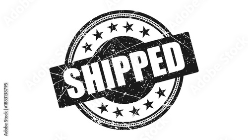 Shipped stamp with grunge texture
