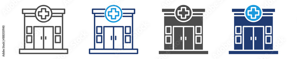 Obraz premium clinic icon set multiple style