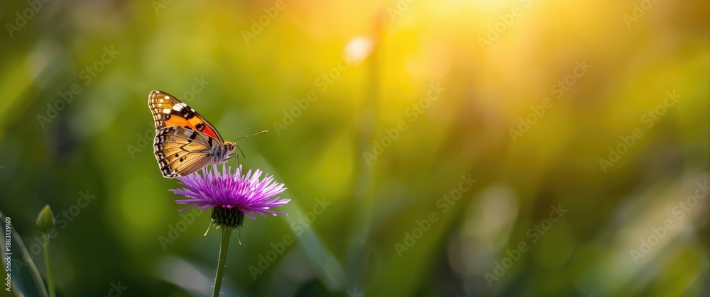 Fototapeta premium Painted Lady Butterfly in Toronto's Edward Gardens Park, Ontario