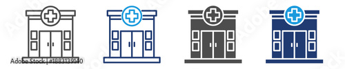 clinic icon set multiple style