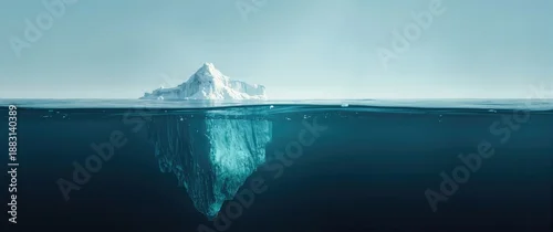 Panel kuchenny z motywem Beautiful white iceberg seen underwater in the ocean - Tip of the iceberg, revealing hidden threats under melting glaciers