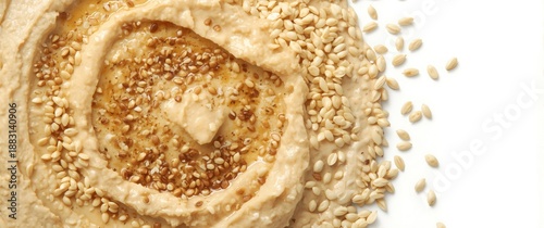 Hummus seeds on a close-up background, illustrating healthy eating, viewed from above.