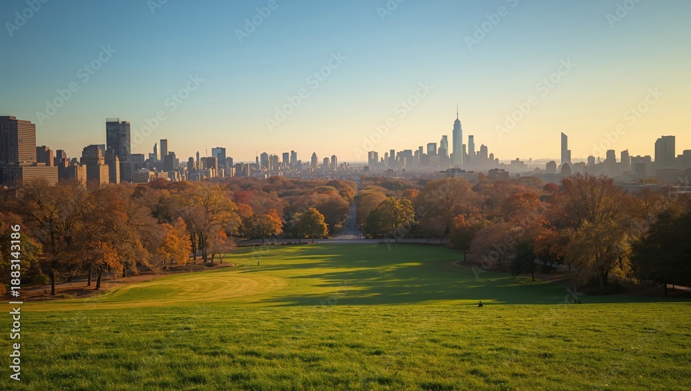 Obraz premium Central Park in New York City, a large urban park serving as a natural refuge in the city