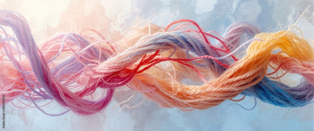 Fototapeta premium Bright and colorful yarn strands