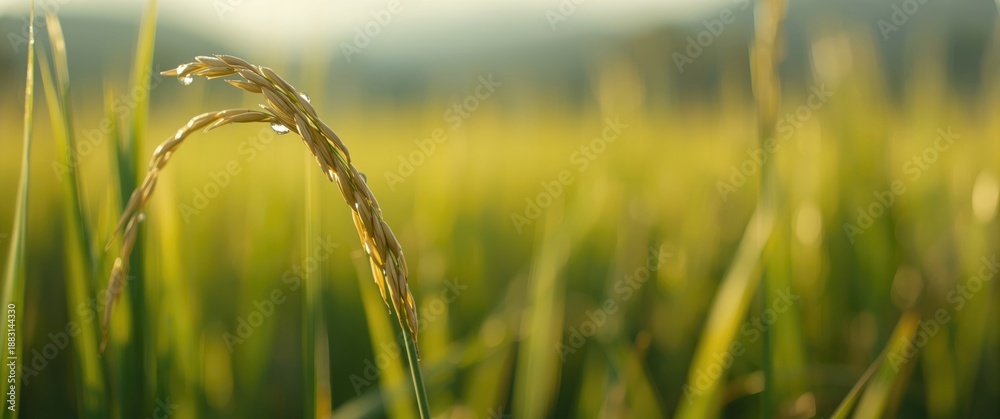 Fototapeta premium Detailed Macro View of Ear of Rice