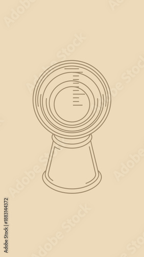 Mystical Orb Illustration Representing Visions, Guidance, and Future Predictions in Line Art Style