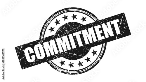 Commitment stamp with grunge texture