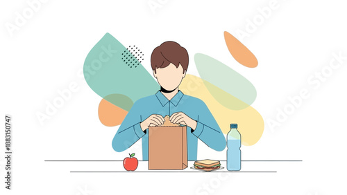 Person Prepares Lunchbag With Healthy Food And Beverages For A Balanced Meal