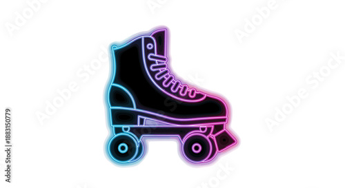 Neon Roller Skate Closeup.