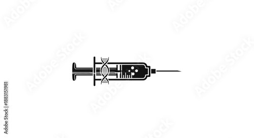 Syringe with needle close up.
