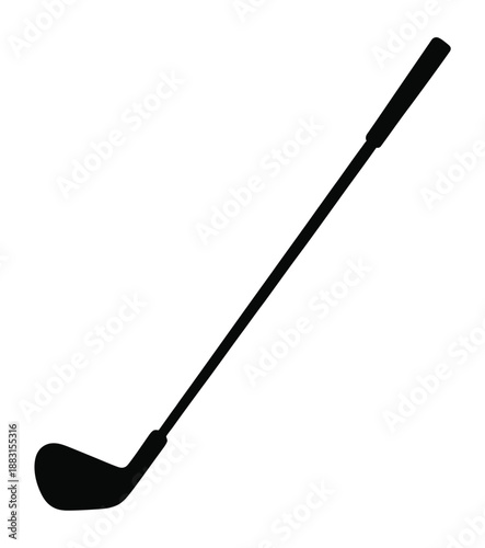 Golf club flat vector icon showing iron or wedge design for sports apps websites and golf related interfaces