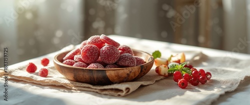 Raspberry and currant berry pastille backdrop