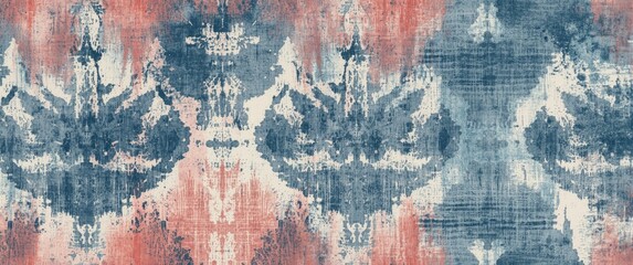 Colorful seamless tie dye shibori print featuring hand drawn batik design and rug texture, ideal for wallpaper and clothing