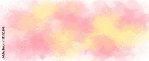 Abstract watercolor texture background with soft pastel pink and yellow blend vector