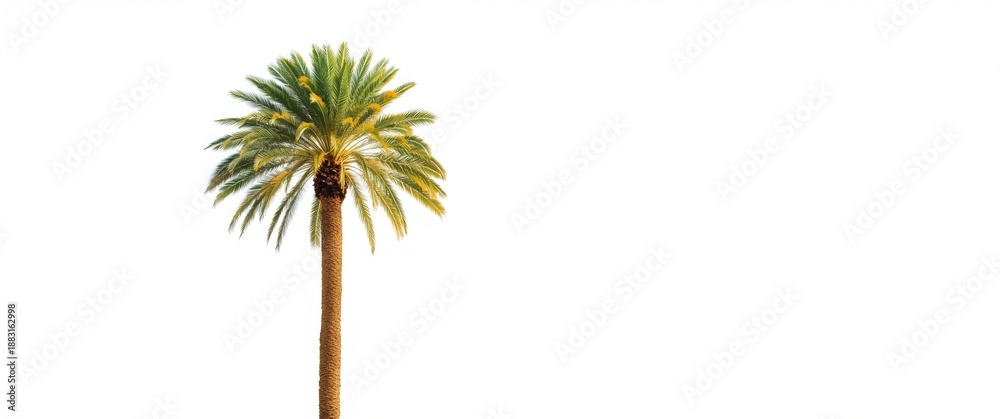 Obraz premium Date palm tree against a white backdrop