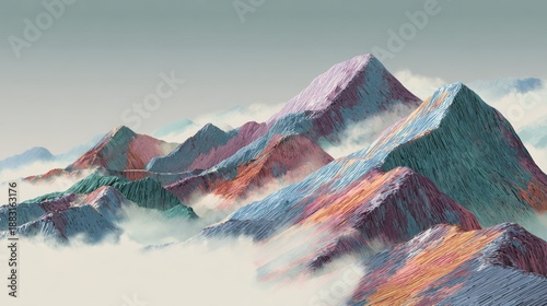mountain landscape with hiking trail. beautiful view for wallpaper concept