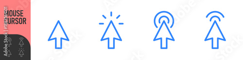Mouse cursor click icon, flat style, computer clicking arrow - Mouse arrow pointer icon symbol. Color icon set