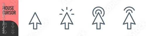 Mouse cursor click icon, flat style, computer clicking arrow - Mouse arrow pointer icon symbol. Color icon set