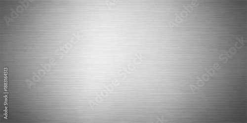 Industrial brushed steel texture featuring a shiny silver metallic surface with a light gray aluminum plate pattern and stainless material reflection for a sleek grey backdrop design