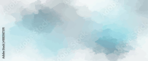 Subtle blue and gray cloudy watercolor wash texture abstract background vector