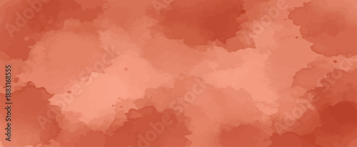 Abstract Watercolor Texture Background in Warm Terracotta and Burnt Orange Tones