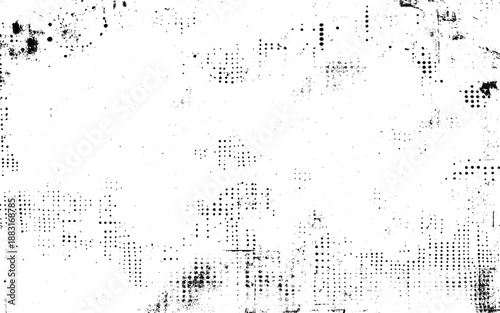 Black and White Dirty Halftone Texture. Vector Design.