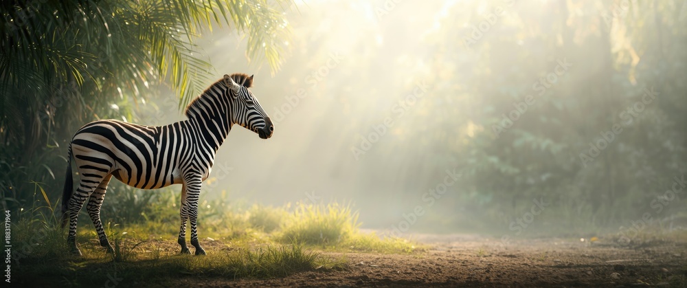 Naklejka premium Native to Africa, zebras are social animals famous for their black-and-white stripes