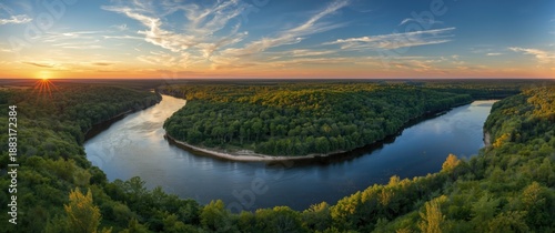Kinnickinnic State Park in Wisconsin showcasing the confluence of Kinnickinnic and St. Croix rivers and delta in late summer