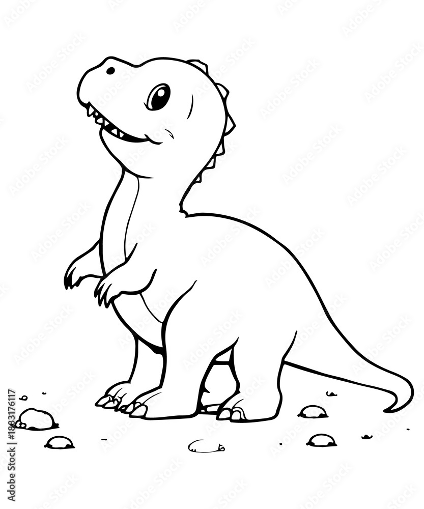 Obraz premium Dinosaur coloring page for kids and adults