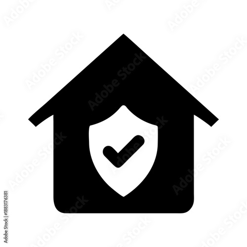 A home insurance icon bold outline vector illustration design