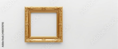 White background with a set golden frame