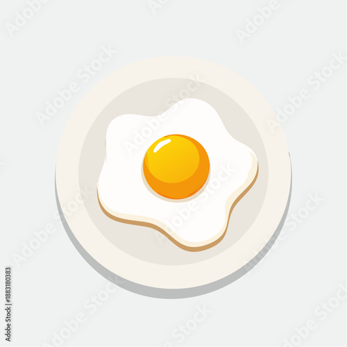 Petit-déjeuner minimaliste : œufs au plat sur assiette verte