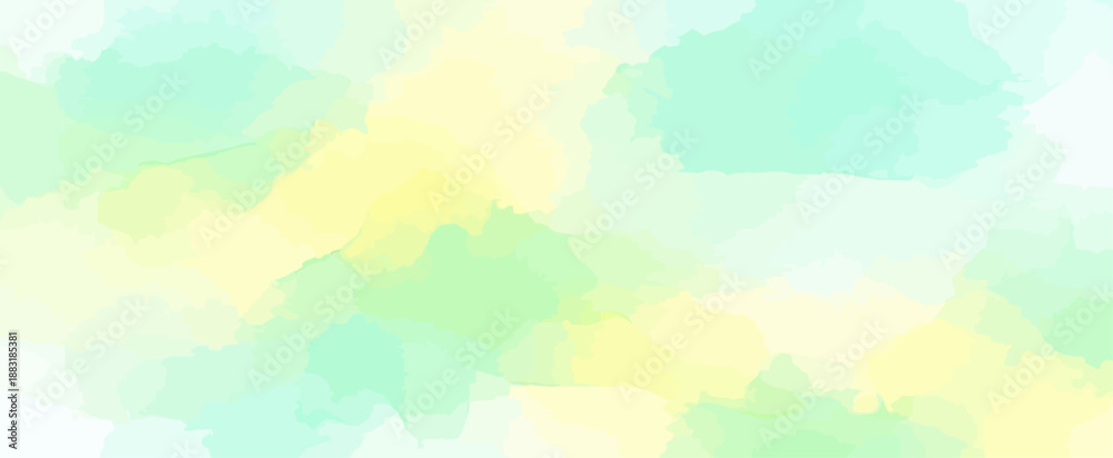 Εκτύπωση καμβά Pastel watercolor abstract background texture in soft mint green and pale yellow