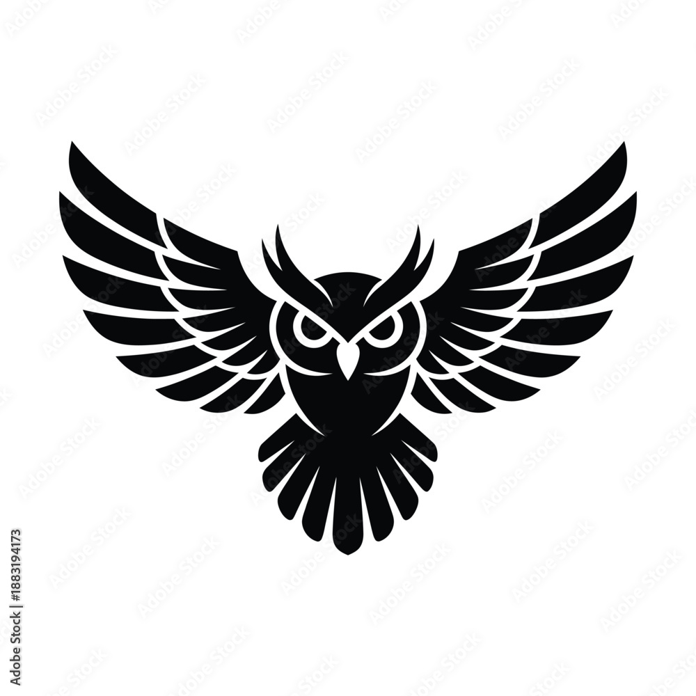 Obraz premium Majestic Owl with Spread Wings Icon 